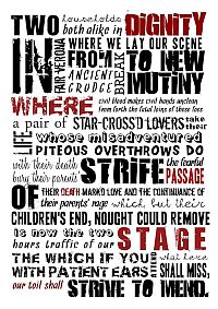 Romeo & Juliet quotes poster