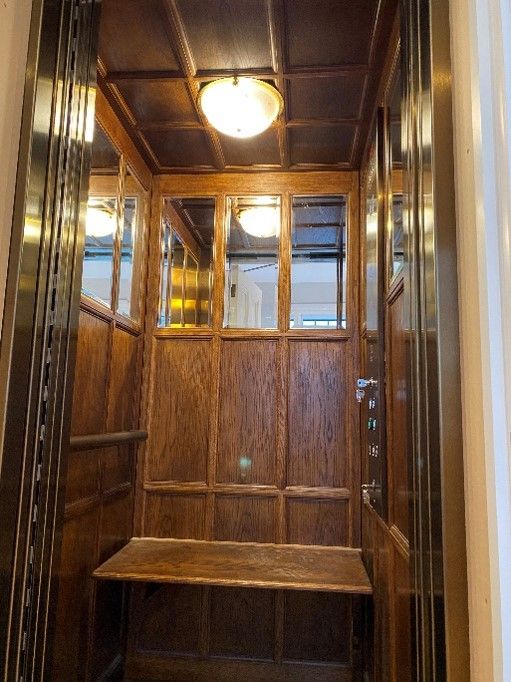 Interior of lift in the Norwegian ambassador&#039;s residence in London